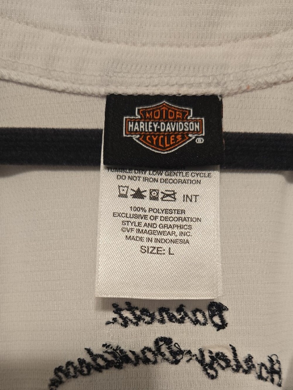 Harley-Davidson White and Orange Baseball-Style Jersey - Picture 3 of 6